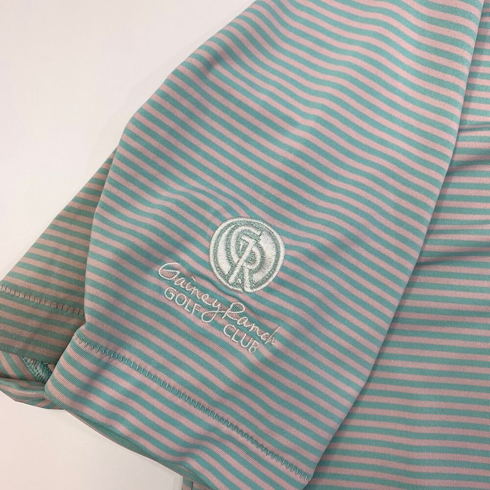 Peter Millar Polo Shirt Mens L Large Blue Pink Performance Summer Comfort *READ - Picture 12 of 16